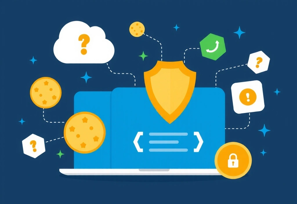 Digital cookies and data protection illustration