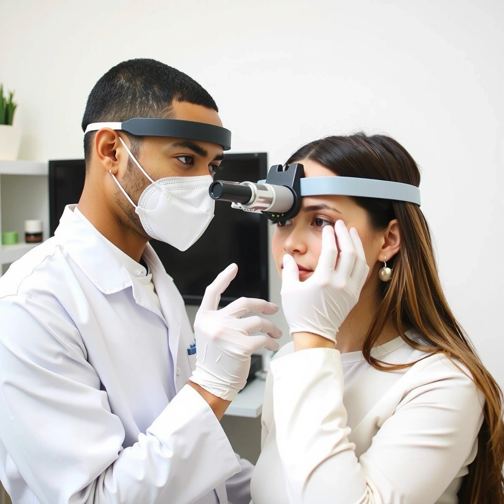 Dermatologist testing and skin analysis