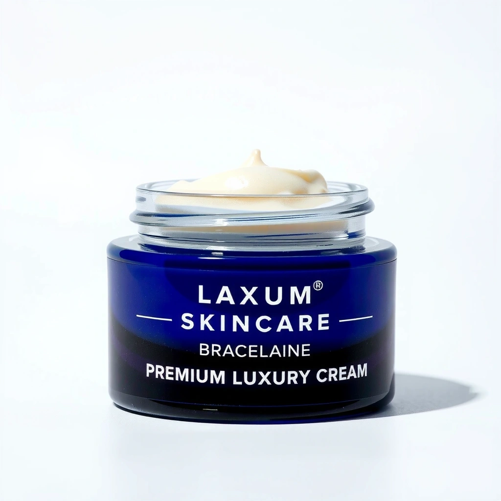 Premium collagen and hyaluronic acid cream jar with elegant packaging